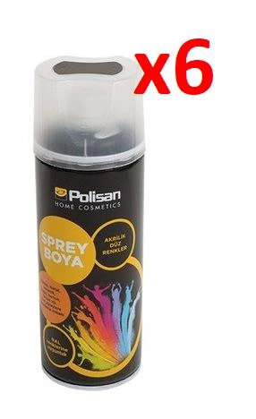 Polisan Akrilik Sprey Boya 6 * 400 ml Parlak Beyaz ürün görseli 1
