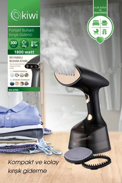 Kiwi Ksı-670N 1800W Portatif Buharlı Kırışıklık Giderici - Paslanmaz Çelik Buhar Çıkışı ürün görseli 1