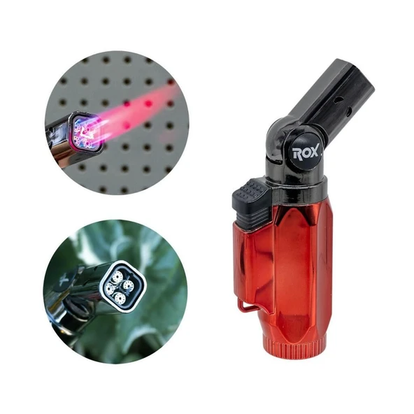 Rox BS-106 Dört Alev Çıkışlı Mini Bütan Gaz Torch Pürmüz ürün görseli 1