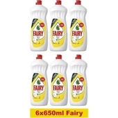 Fairy Sıvı Bulaşık Deterjanı Limon 650 ml x 6 Adet ürün görseli 1