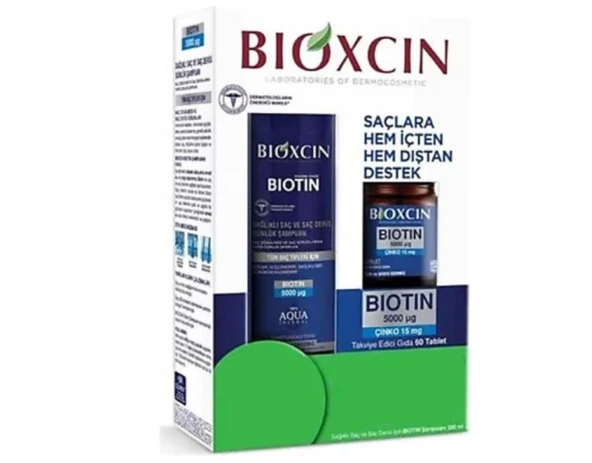 Bioxcin Biotin Tablet 5000 MG + Bioxcin Biotin Şampuan 300 ML ürün görseli 1