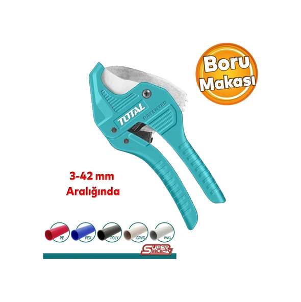 Total Pprc Profesyonel Plastik Tesisat Borusu Boru Kesme Makası 3-42 Mm Çelik Tht534216 ürün görseli 1