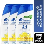 Head&Shoulders Head & Shoulders  Şampuan Limon Ferahlığı 2in1 330 Ml X3adet ürün görseli 1
