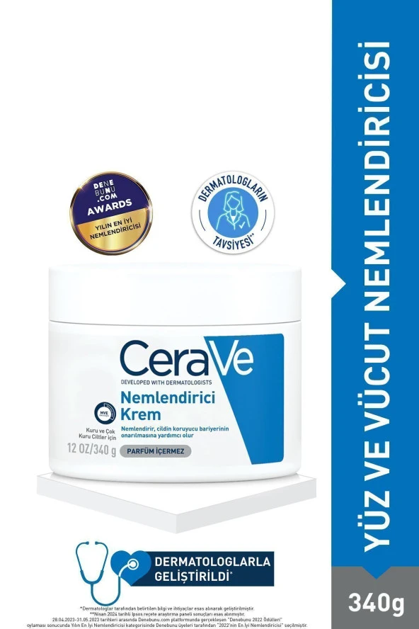 Cerave Nemlendirici Krem Kuru ve Çok Kuru Ciltler 340 ml ürün görseli 1