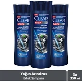 Clear Men Yoğun Arındırıcı Kömür Kepeğe Karşı Etkili Şampuan 350 ml x 3 ürün görseli 1