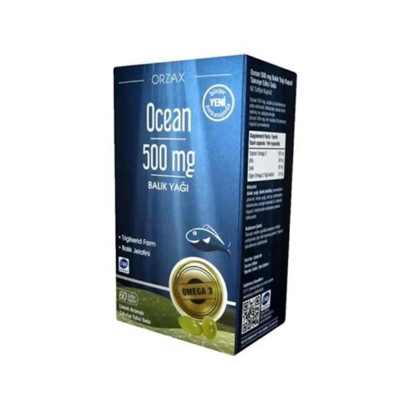Ocean Omega 3 Balık Yağı 500 mg 60 Kapsül ürün görseli 1
