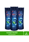 Clear Men Kepeğe Karşı Etkili Şampuan Cool Sport Menthol Ferahlatıcı Mentol Etkisi 350 ml x3 ürün görseli 1
