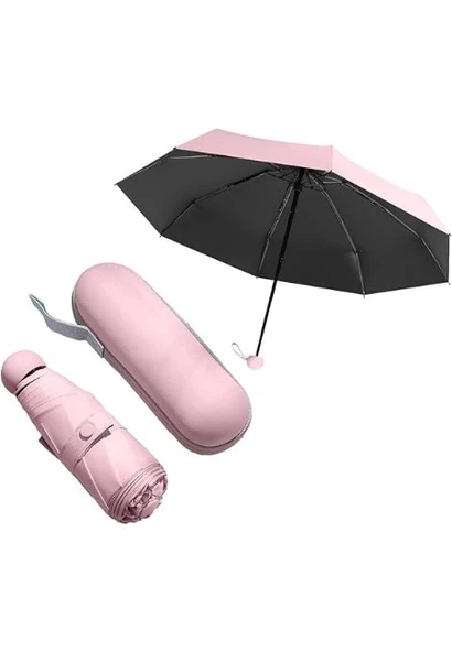 Monalisa Home  Pembe Renk Katlanır Çanta İçi Lüks Şemsiye ürün görseli 1