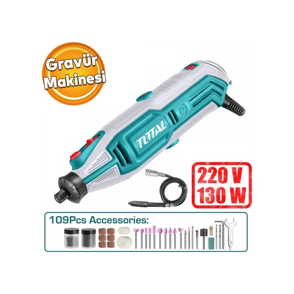 Total 130 W Gravür Makinası Tg513326e Mini Dremel Testere Kesme Makine Kömürlü ürün görseli 1