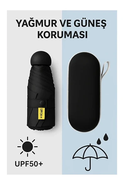 Monalisa Home  Siyah Renk Katlanır Çanta İçi Lüks Şemsiye ürün görseli 1