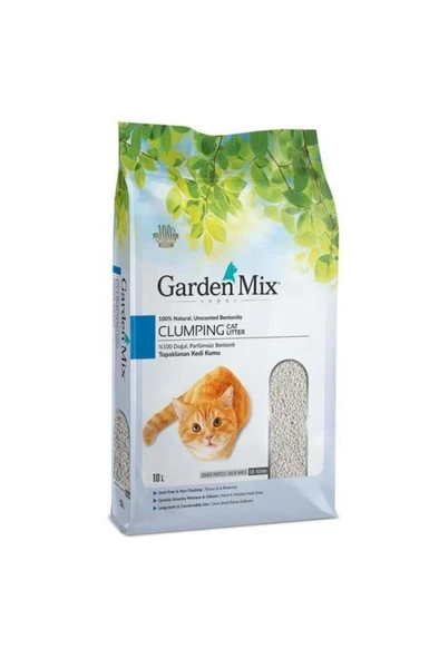 Gardenmix Parfümsüz Kalın Taneli Doğal Kedi Kumu 10 Lt ürün görseli 1