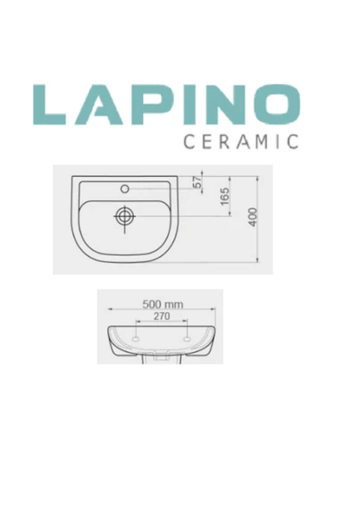 Esvit Lapino Tek Lavabo 40cm - 50cm - Resim 3