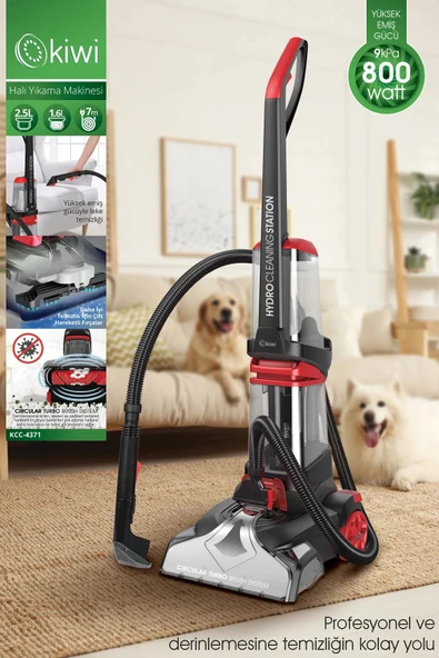 Kiwi KCC-4371 PRO Koltuk Temizleme Başlıklı Dikey Süpürge Halı ve Koltuk Yıkama Leke Çıkartma Makinesi ürün görseli 1