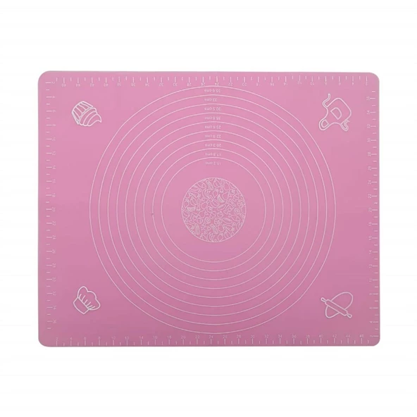 Silikon Ölçülü Hamur Açma Matı Pembe ürün görseli 1
