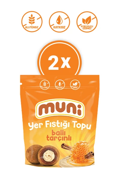 muni Glutensiz, Katkısız Ballı Tarçınlı Yer Fıstığı Topu 2'li 80 gr ürün görseli 1