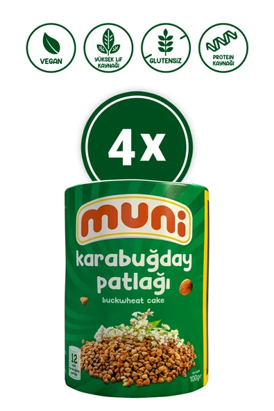 muni Glutensiz Karabuğday Patlağı 100 gr 4'lü ürün görseli 1