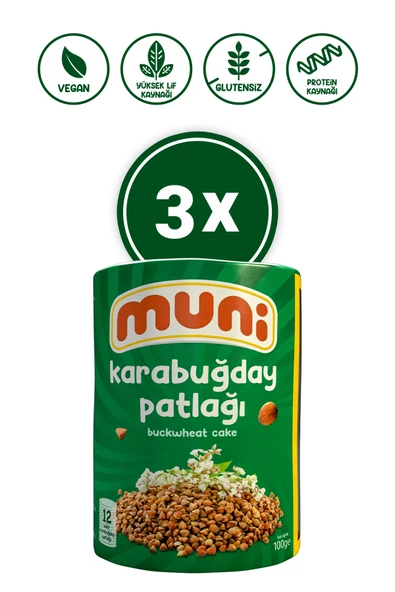 muni Glutensiz Karabuğday Patlağı 100 gr 3'lü ürün görseli 1