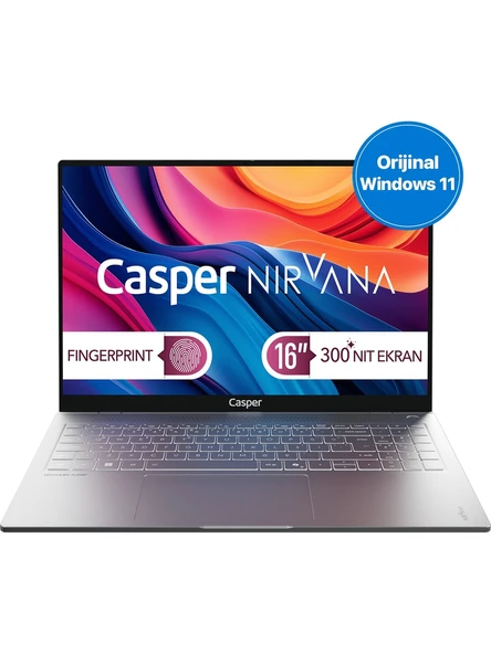 Casper Nirvana S100 300NIT Intel Core Ultra 7-255H 24GB DDR5 1TB SSD 16" W11H Laptop S100.255H-CF00A-G-F ürün görseli 1