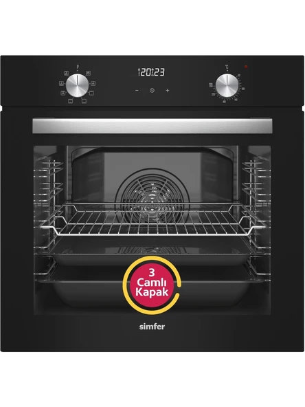 Simfer 8208 Ank. Qs 9 Fonk Siyah Cam Power Turbo Dij Saat ürün görseli 1