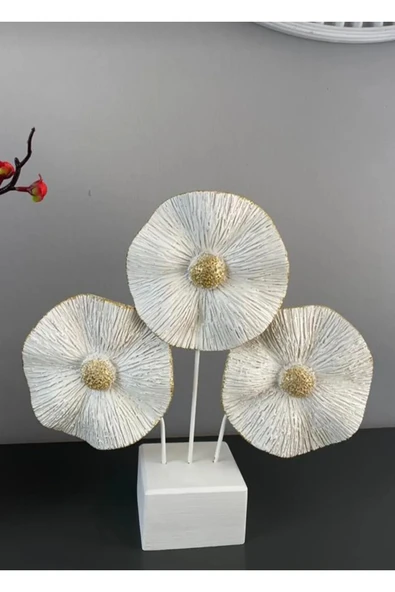 FREFLY STORE Beyaz Çiçek Dekoratif Salon Süsü Biblosu ürün görseli 1
