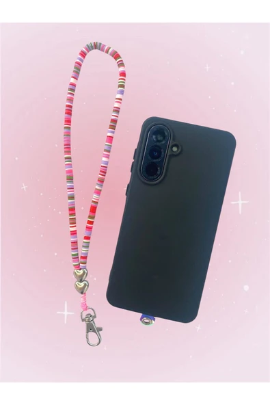 Tüm Kılıflara Uyumlu Pembe Kalpli El Telefon Askısı ürün görseli 1