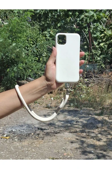 TÜM KILIFLARA UYUMLU EKRU TELEFON EL ASKISI ürün görseli 1