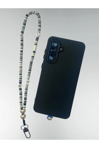 Tüm Kılıflara Uyumlu Siyah Kalpli El Telefon Askısı ürün görseli 1