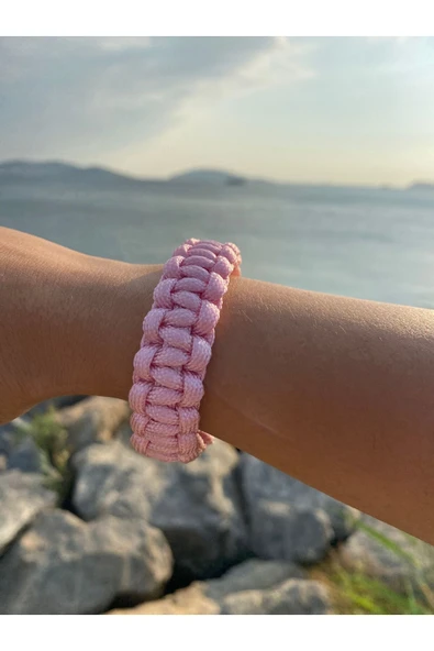 Paracord Bileklik 16 CM Pembe ürün görseli 1