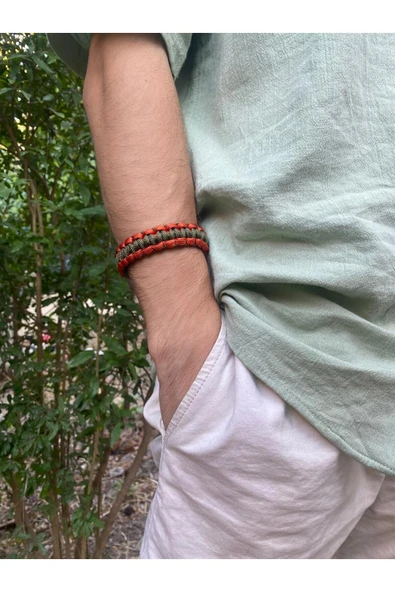 Turuncu-Haki Cobra Paracord Bileklik ürün görseli 1