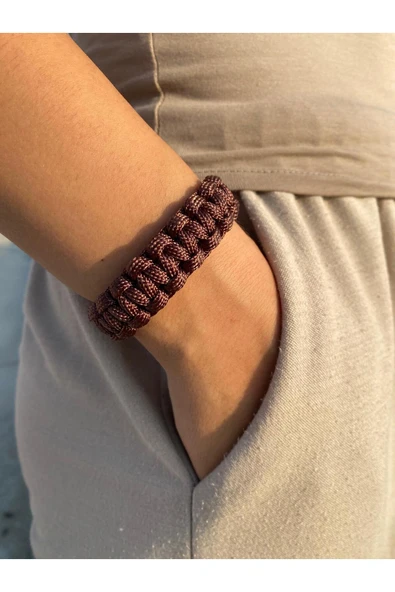 Paracord Bileklik 16 CM Kahverengi ürün görseli 1