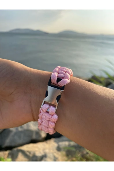 Paracord Bileklik 16 CM Pembe - Resim 2