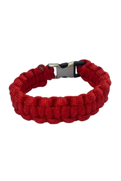Paracord Bileklik Kırmızı cobra modeli - Resim 4