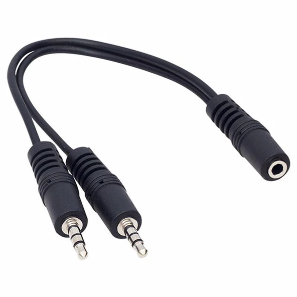 3.5 Mm Stereo Di̇şi̇ / 2x3.5 Mm Stereo Erkek 20 Cm Y Kablo ürün görseli 1