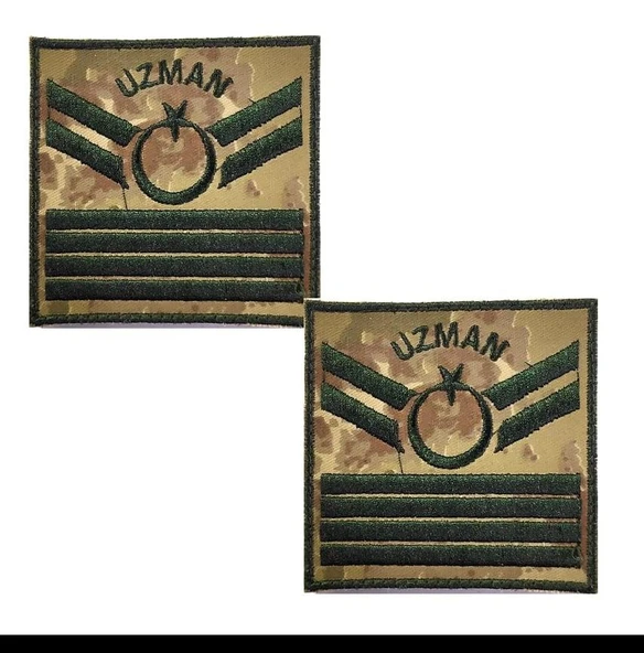Uzman Çavuş 4 Kademe Kamuflaj Rütbe 9cmx9cm (Kara Kuvvetleri) ürün görseli 1