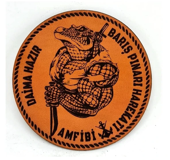 AMFİBİ Barış Pınarı Deri PEÇ - Arma - Askeri Patch ürün görseli 1
