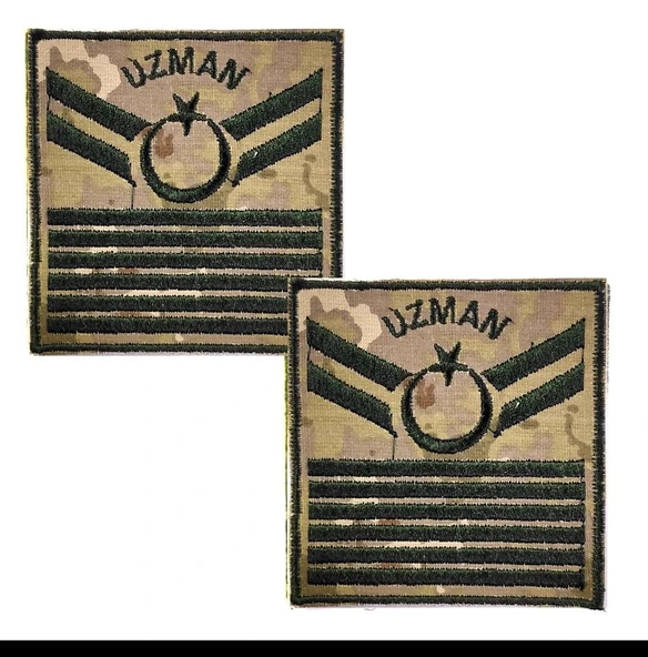Uzman Çavuş 6 Kademe Kamuflaj Rütbe 9cmx9cm (Kara Kuvvetleri) ürün görseli 1