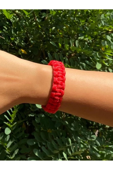 Paracord Bileklik Kırmızı cobra modeli ürün görseli 1