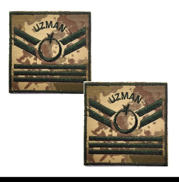 Uzman Çavuş 3 Kademe Kamuflaj Rütbe 9cmx9cm (Kara Kuvvetleri) ürün görseli 1