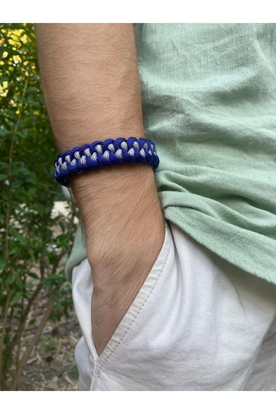 Paracord Bileklik Lacivert-Gri Shark modeli ürün görseli 1