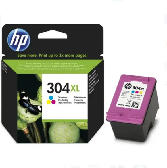 Hp 304XL Renkli Orjinal Kartuş 300 SAYFA deskjet 2620 / 2633 / 3732 - envy 5020 / 5055 / 5034 / 5042 ürün görseli 1