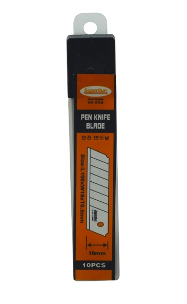 SuperSun 10 Adet ADM-25 Maket Bıçak Falçata Ağzı Yedek Uç (L100xW18xT0,5mm) ürün görseli 1