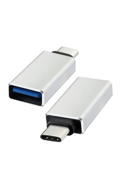 Usb Type-c Otg Çevirici Adaptör Metal Xiaomi - Samsung - Huawei - Macbook Dönüştürücü Gümüş ürün görseli 1