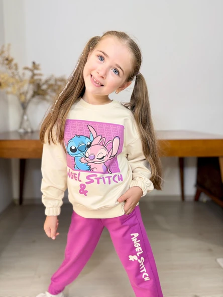 Stitch Kız Çocuk Eşofman Takım - Resim 9
