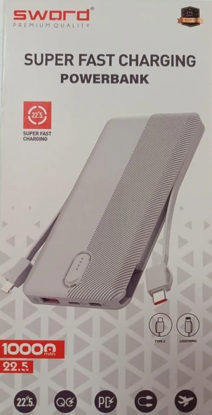 10000 Mah Hızlı Şarj Özellikli -turbo Güçlü Powerbank Sw-10f40 ürün görseli 1