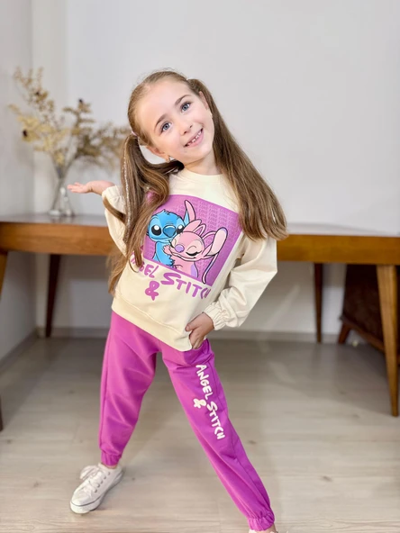 Stitch Kız Çocuk Eşofman Takım - Resim 8