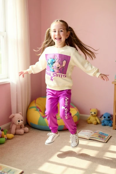 Stitch Kız Çocuk Eşofman Takım - Resim 10