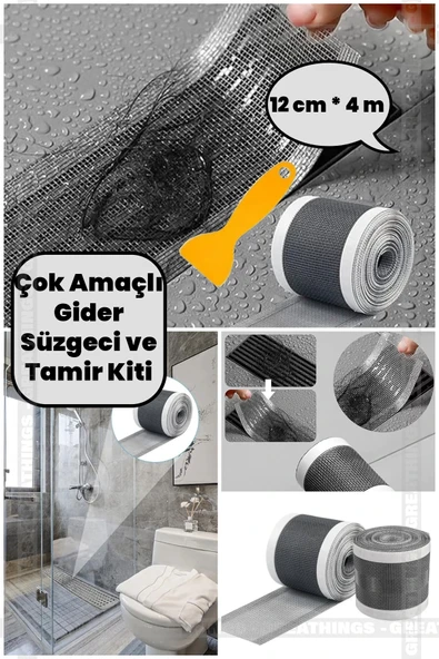 Çok Amaçlı Gider Süzgeci, Saç Kılı Tutucu Ve Sineklik Tamir Kiti 12 Cm * 4 Metre ürün görseli 1