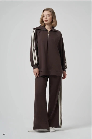 Nuss 1041 Tam Boy Şeritli Pantolonlu Takım ürün görseli 1