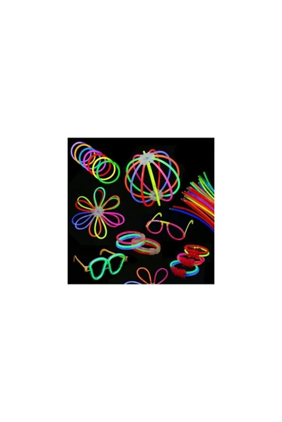 Fosforlu Çubuk - 100 Parça ( 50 Çubuk 50 Bağlama Aparatı)neon Bileklik - Işıklı Eğlence Bilekliği ürün görseli 1