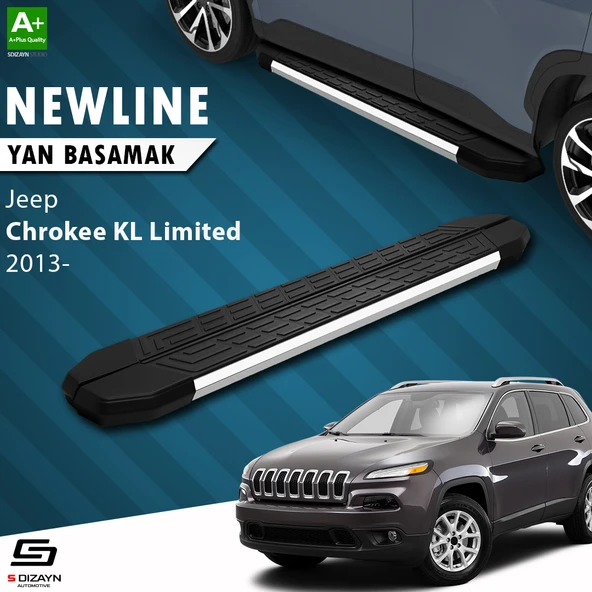 S-Dizayn Jeep Cherokee KL NewLine Krom Yan Basamak 173 Cm 2013-2023 A+ Kalite ürün görseli 1